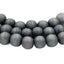 10mm Stormy Sky Gray Wood Beads, round gray wood boho chic -16 inch strand