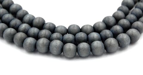 10mm Stormy Sky Gray Wood Beads, round gray wood boho chic -16 inch strand