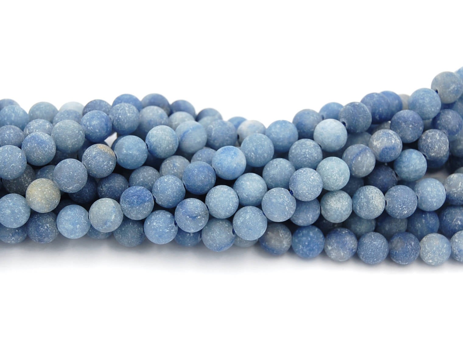 8mm Matte Aventurine Frosted Blue- 15 inch strand