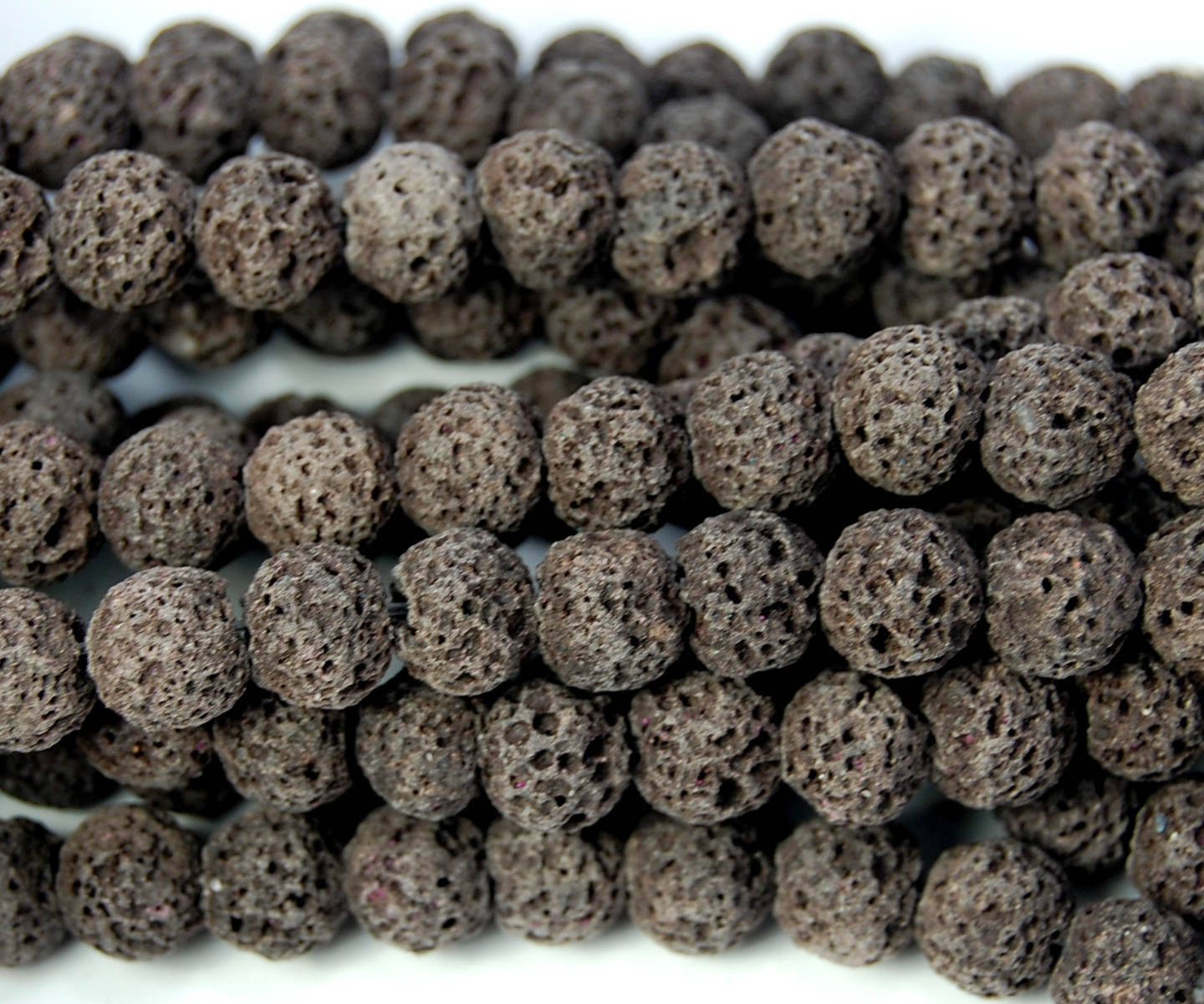 6mm Coffee Brown Lava Rock Round Stone Beads -15 inch strand