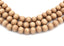 Soft Fawn brown Wood Round 12mm, Light Brown Boho Wood Beads -16 inch strand