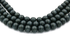 Black Forrest Green Wood Round 8mm, Green Boho Wood Beads Earth Green Beads -16 inch strand