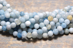 8mm Multicolor Aquamarine Beads Strands, grade AB+, Beryl Aquamarine -15.5 strand