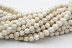 6mm Golden Matrix Creamy White Magnesite Faceted Round Beads -15.5 inch strand