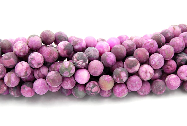 Matte Chariote Purple Beads, 10mm round beads  -15 inch strand Main Image