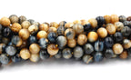 Blue/Light Golden Tigereye (AA Grade) Round 8mm -16 inch strand