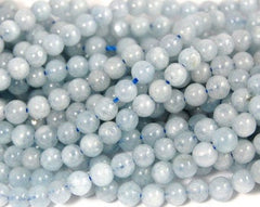 Aquamarine Beads Strands, 4mm, 6mm, 8mm, 10mm, 12mm, grade AB+, Round -15.5 strand