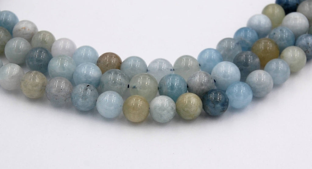 8mm Multicolor Aquamarine Beads Strands, grade AB+, Beryl Aquamarine -15.5 strand