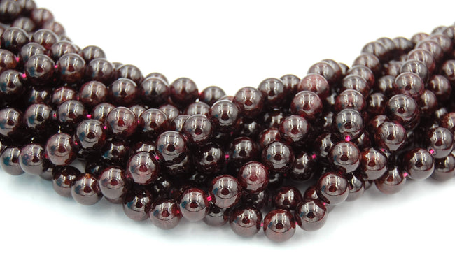 Garnet Beads A grade, 4mm, 6mm, 8mm, 10mm, 12mm round beads  -15 inch strand Main Image
