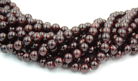 Garnet Beads A grade, 4mm, 6mm, 8mm, 10mm, 12mm round beads  -15 inch strand