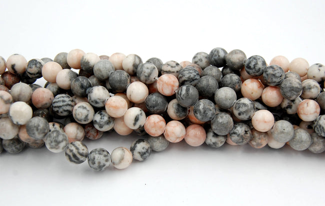 Pink Zebra Jasper 4mm, 6mm, 8mm, 10mm  Round Beads -Full Strand strand Main Image