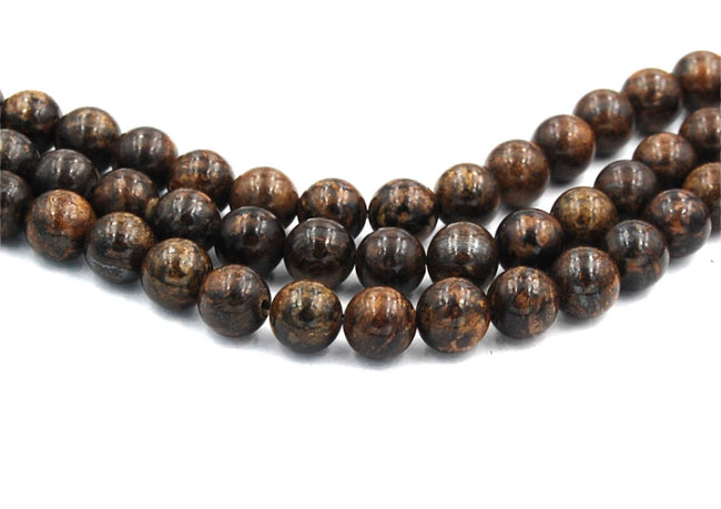 Bronzite 4mm, 6mm, 8mm, 10mm, 12mm Round Beads -15 inch strand Hover Image