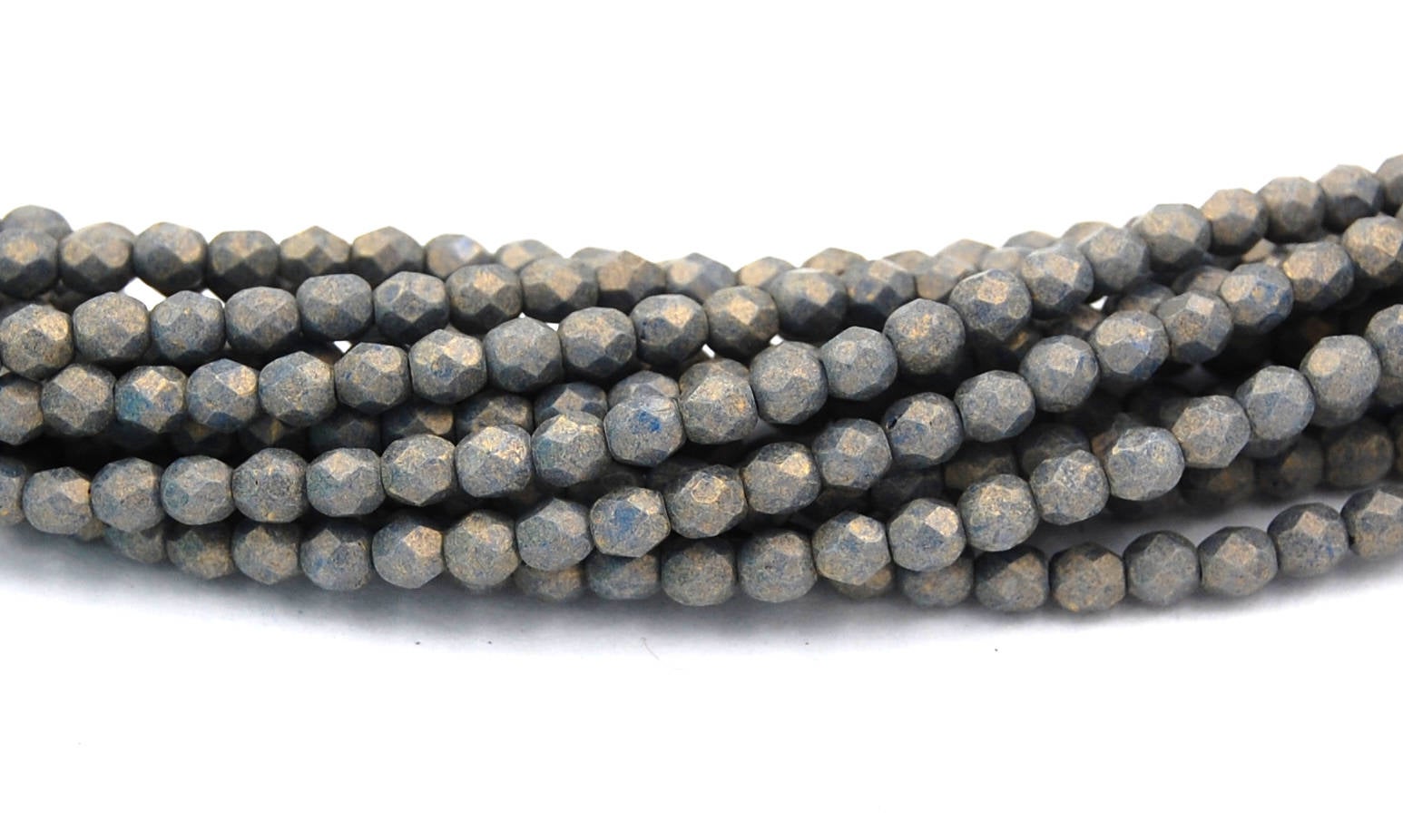 Pacifica - Poppy Seed Czech Glass Faceted Bead 4mm Round - 50 Pc