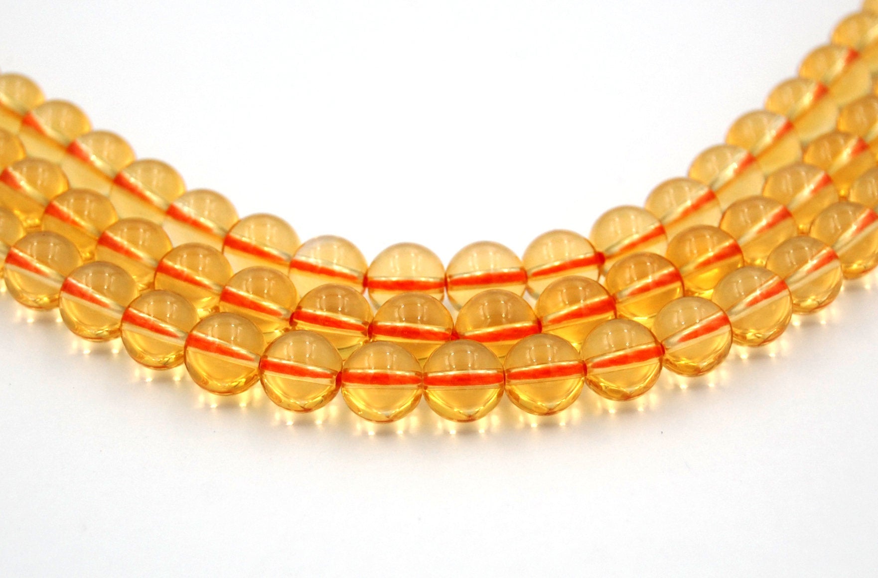 Citrine Beads, Full 15.5&quot; Strand Natural Round Wholesale 4mm 6mm 8mm 10mm 12mm