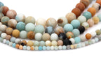 MATTE Amazonite 4mm, 6mm, 8mm, 10mm, 12mm frosted Round loose Beads -Full strand