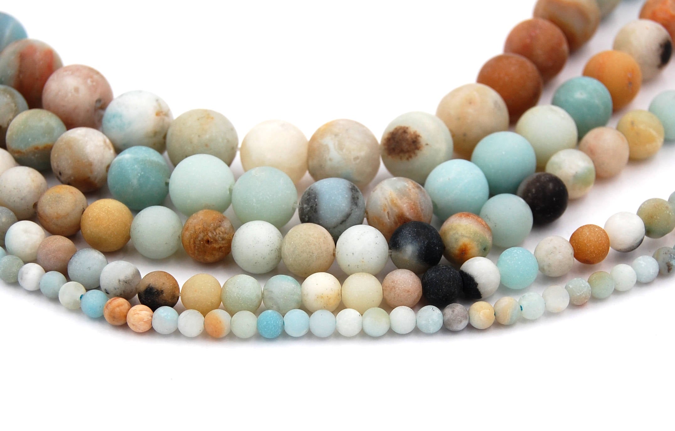 MATTE Amazonite 4mm, 6mm, 8mm, 10mm, 12mm frosted Round loose Beads -Full strand