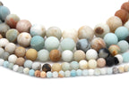 MATTE Amazonite 4mm, 6mm, 8mm, 10mm, 12mm frosted Round loose Beads -Full strand