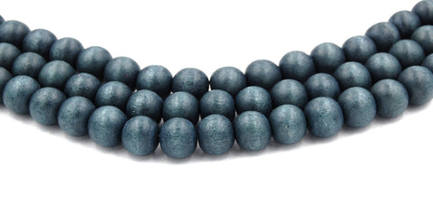 Forrest Gray Wash Wood Round 8mm, Light Green Boho Wood Beads Earth Green/Gray Beads -16 inch strand