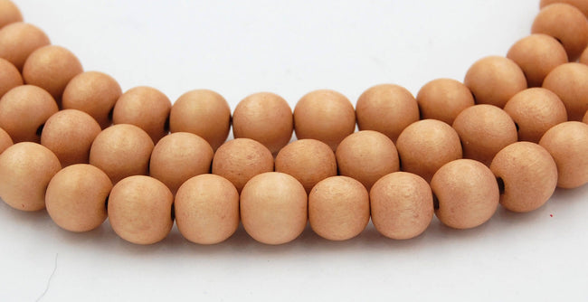 12mm Light Toffee Brown Wood Beads -16 inch strand Hover Image