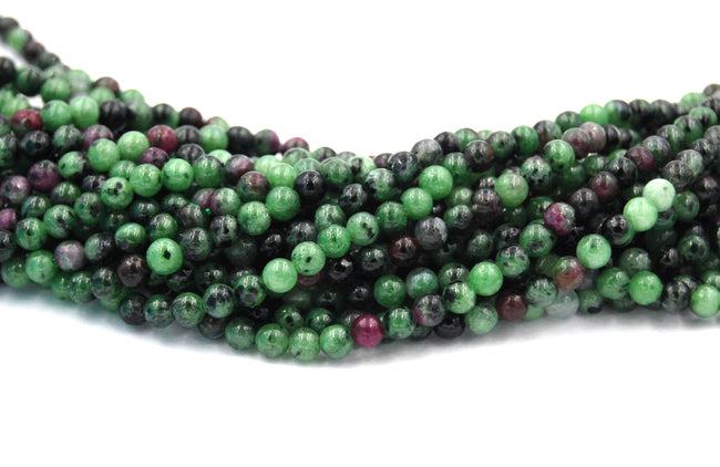 Ruby in Zoisite 4mm 6mm 8mm 10mm 12mm, A GRADE round -Full Strand Hover Image