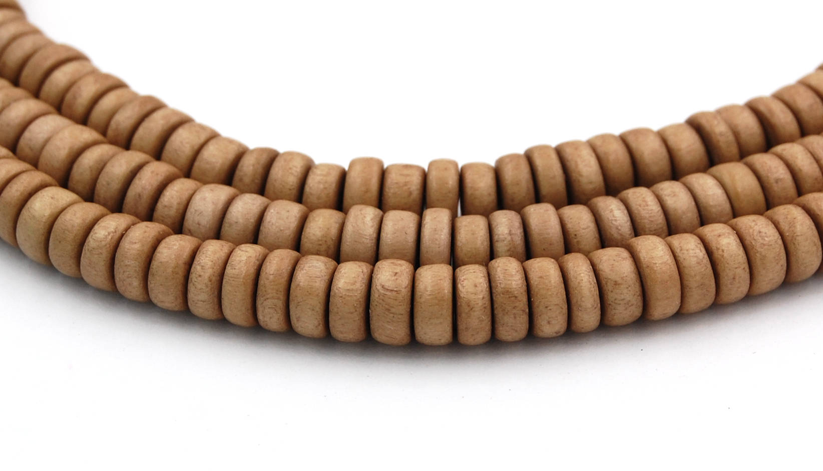 Toasted Almond Brown Wood Rondelle 8x4mm, Light brown Rondelle Boho Wood Beads -16 inch strand