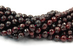 Garnet Beads, 6mm (A grade) faceted round beads  -15 inch strand