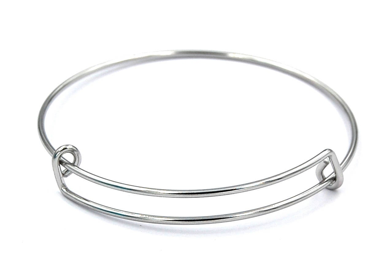 Adjustable Stainless Steel Bangle Bracelet, small 60mm SINGLE LOOP