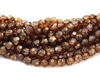 Czech Bead Firepolish 6mm : Stone Copper Picasso Topaz - 25 Pieces