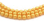 Sueded Gold Lamé Czech Glass Bead 8mm Round  - 25 Pc