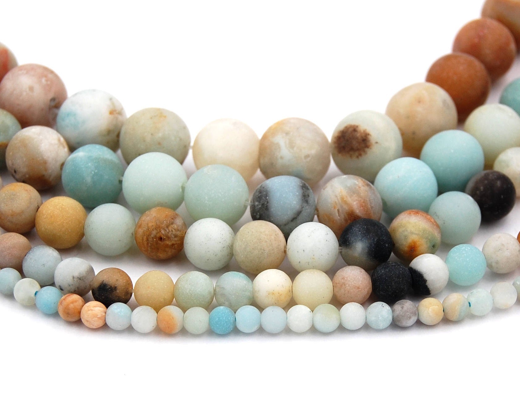 MATTE Amazonite 4mm, 6mm, 8mm, 10mm, 12mm frosted Round loose Beads -Full strand