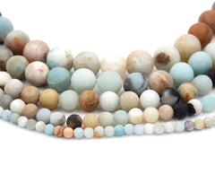 MATTE Amazonite 4mm, 6mm, 8mm, 10mm, 12mm frosted Round loose Beads -Full strand