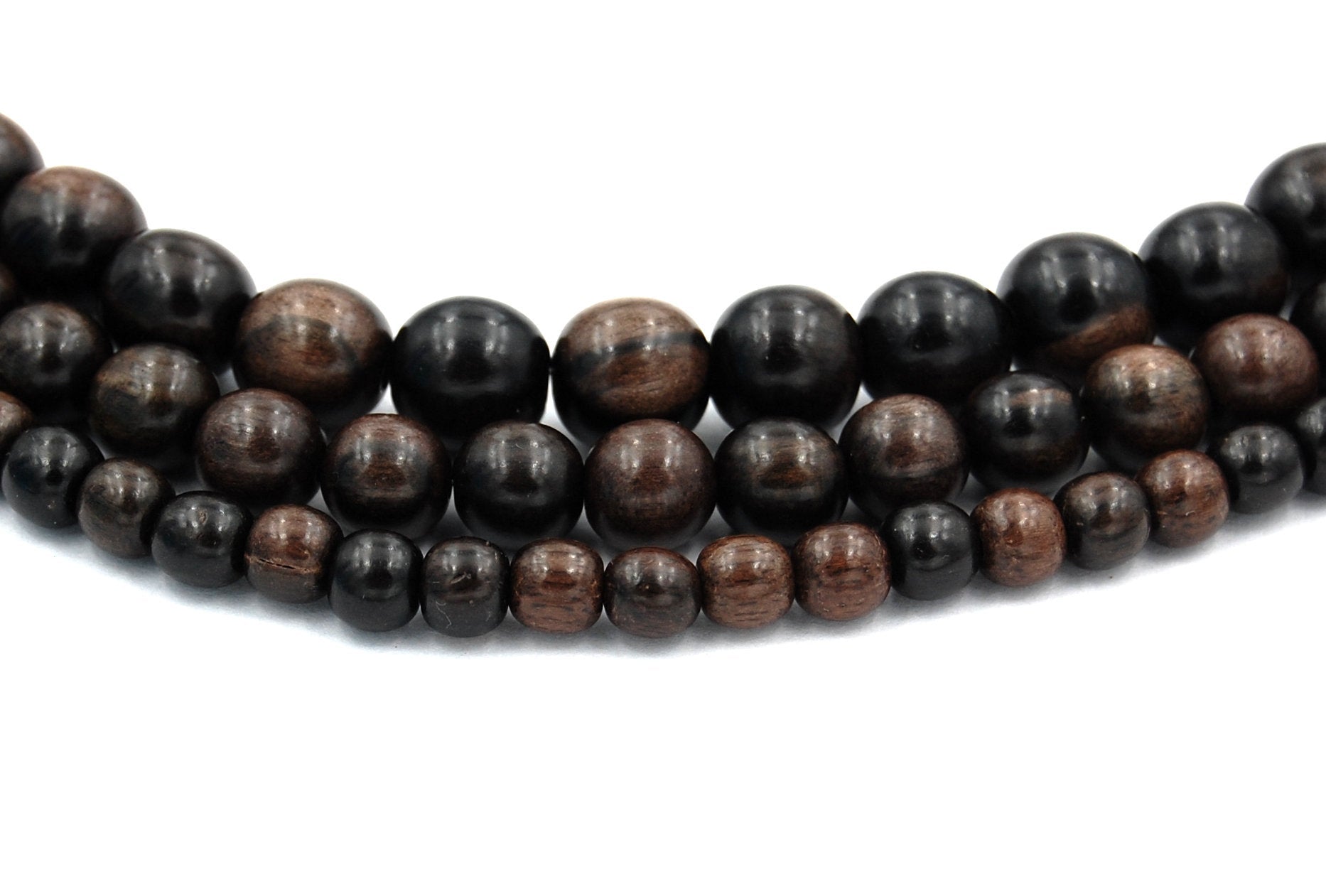Black horn oval beads 8mm - Beads and Pieces