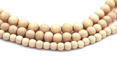 Whitewood Beads 4mm 6mm, 8mm, 10mm, 12mm, 16mm Round natural Whitewood Rondelle beads -16 inch strand