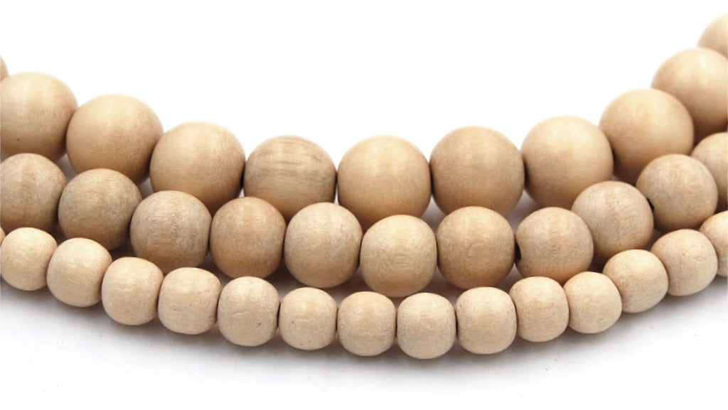 Whitewood Beads 4mm 6mm, 8mm, 10mm, 12mm, 16mm Round natural Whitewood Rondelle beads -16 inch strand