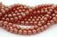 Czech Glass 8mm Round Sueded Gold Ruby Druk Beads -25 Czech Beads