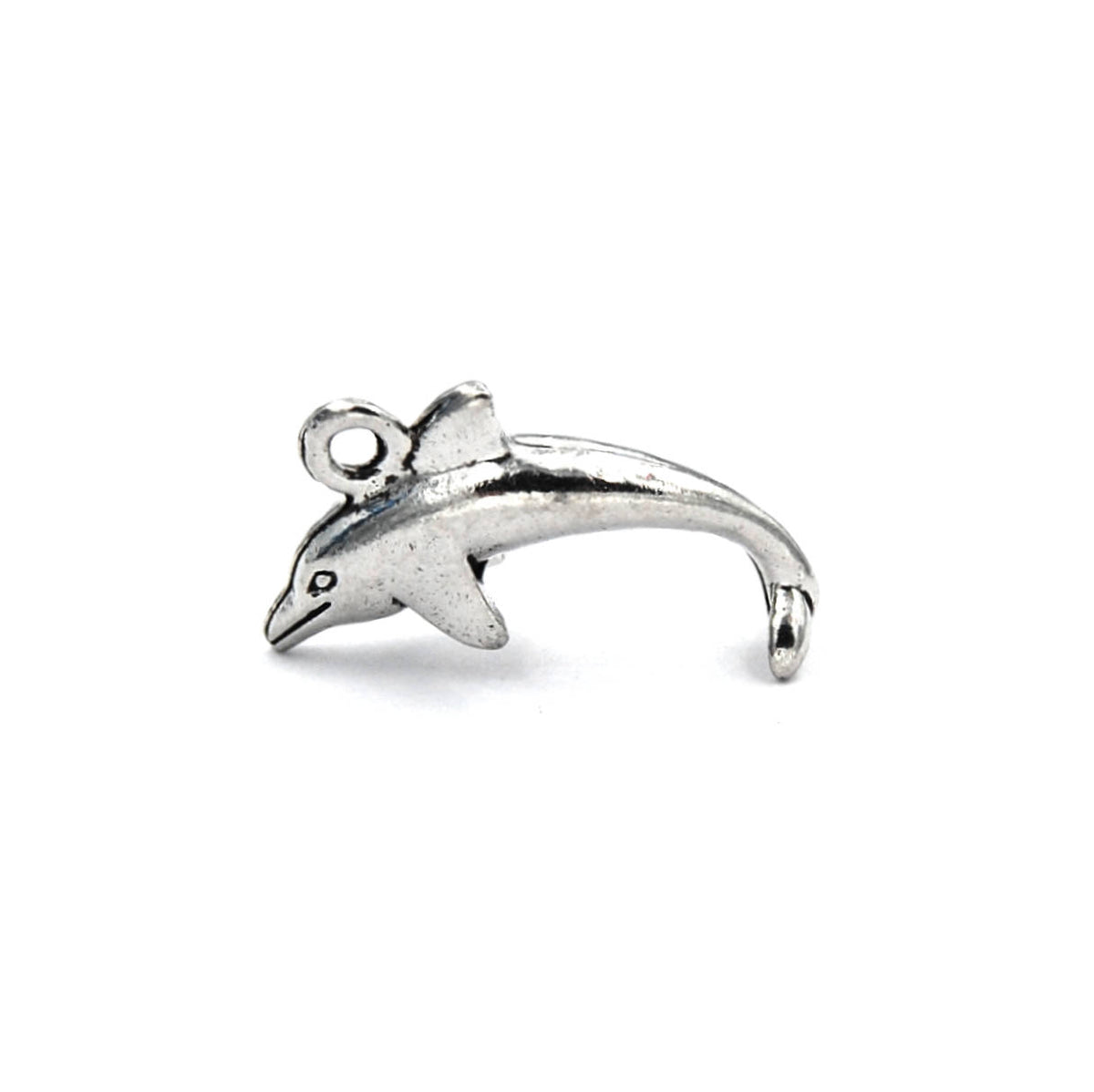 Dolphin Silver Pewter Charm -1