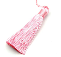 Pink Tassel - 3&quot; Long Nylon Jewelry Tassel - 2pc