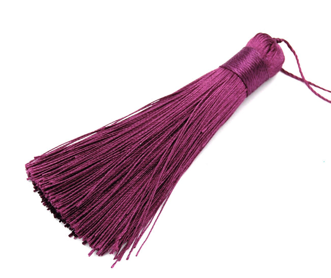 Red Violet Tassel - 3&quot; Long Nylon Jewelry Tassel - 2pc Hover Image