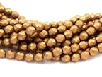 Metallic Goldenrod Czech Glass Matte 8mm Beads -25pc