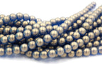 Czech Glass 8mm Round Metallic Suede Light Capri Blue Druk Beads -25 Czech Beads