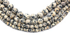 Matte Dalmation Jasper 4mm, 6mm, 8mm, 10mm, 12mm Round Beads -15 inch strand