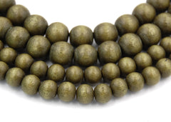 Inverness Green Beads 6mm 8mm 10mm 12mm Boho Green Wood beads -16 inch strand