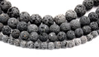 Natural Lava UnWaxed 4mm, 6mm, 8mm, 10mm, 12mm Undyed Natural Lava Round Beads for Essential Oils -15 inch strand
