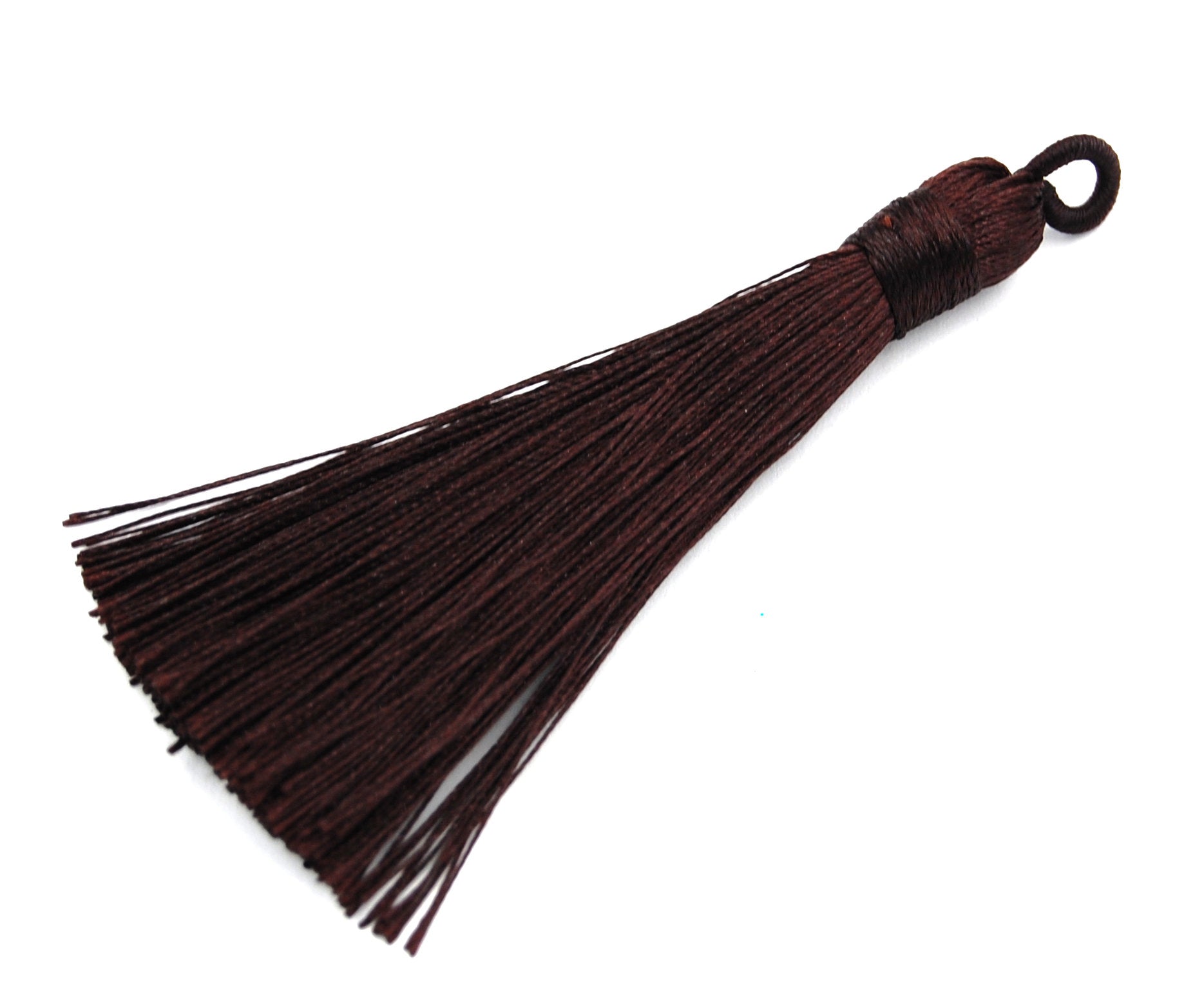 Dark Brown Tassel - 3&quot; Long Nylon Jewelry Loop Tassel - 2pc