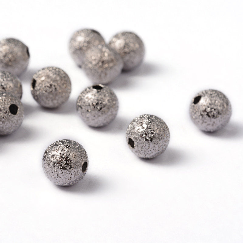 Platinum Stardust covered Brass 10mm Beads- 20