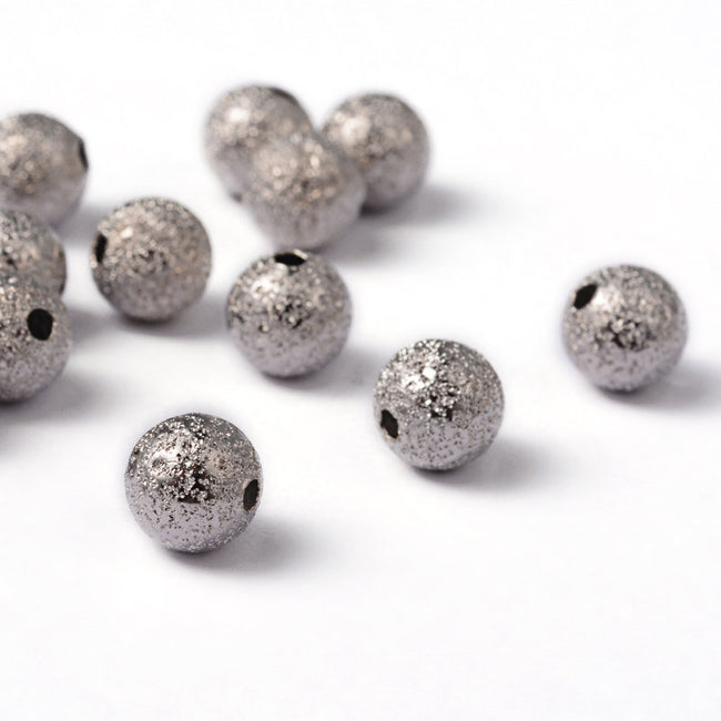 Platinum Stardust covered Brass 10mm Beads- 20 Main Image
