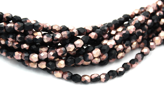 Matte Apollo Jet Czech Glass Bead 4mm Round - 50 Pc Main Image