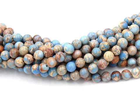 Sky Blue Impression Jasper Beads 4mm 6mm 8mm 10mm round -15.5 beads