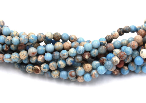 Sky Blue Impression Jasper Beads 4mm 6mm 8mm 10mm round -15.5 beads