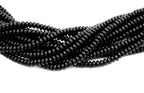 4mm Czech Glass Jet black Rondelle Bead  -100